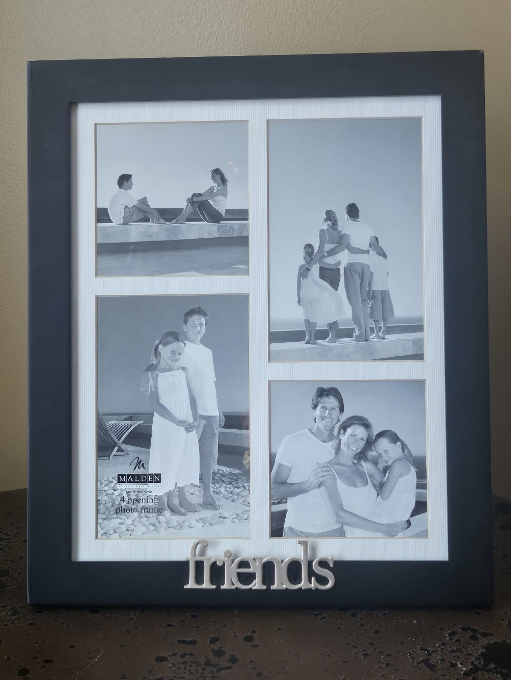 Malden Black Multi-Opening Picture Frame with 'friends' Accent